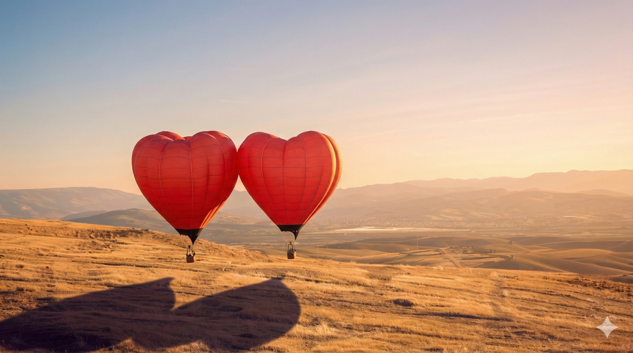 Pareja celebrando San Valentín en un vuelo en globo aerostático en Andalucía con Globotur