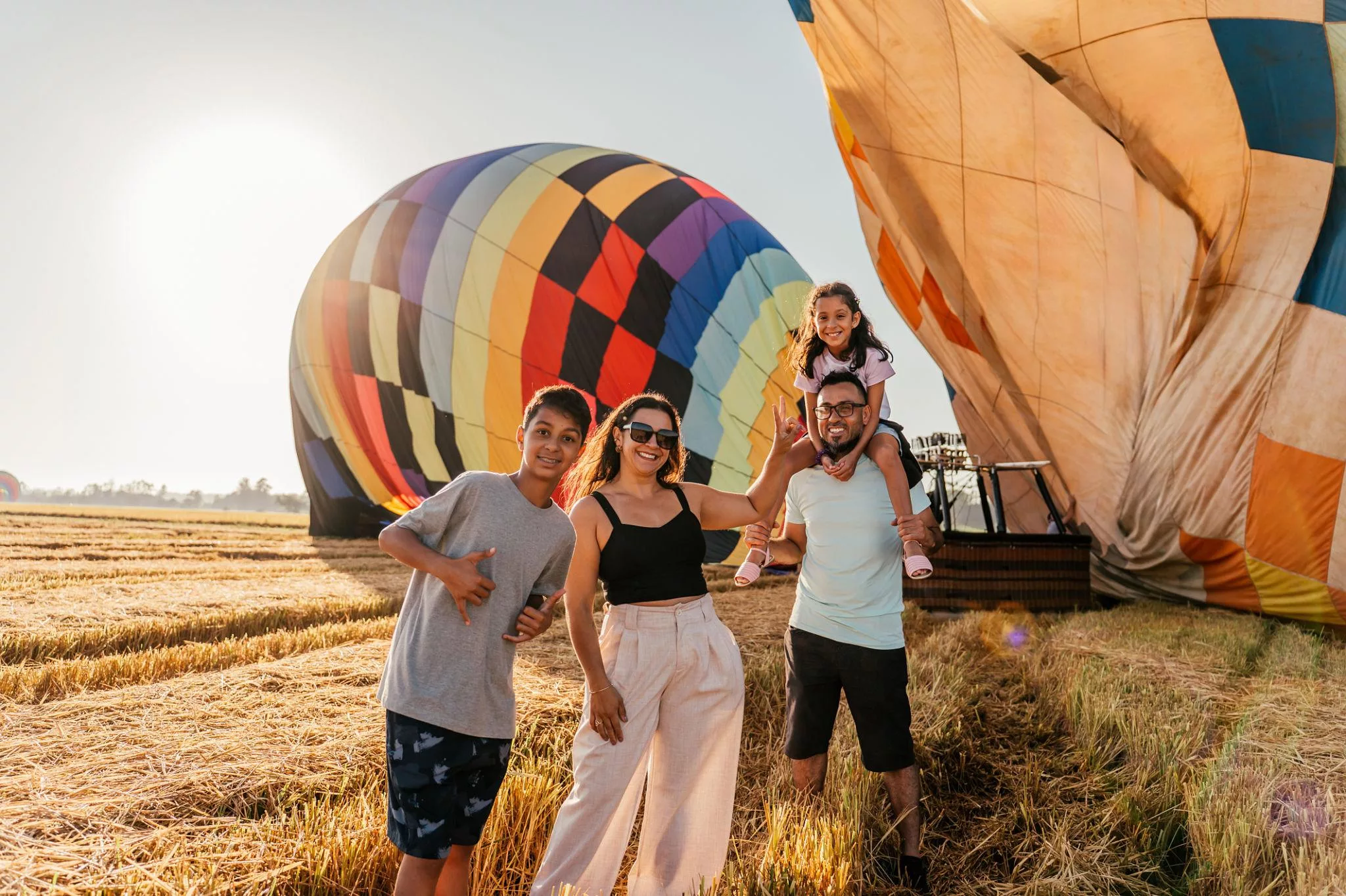 vuelo en globo en familia